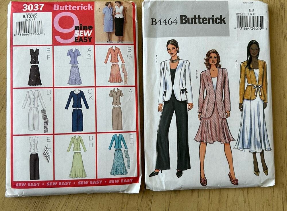 VTG 80s Sew Pattern Separates Jacket Skirt, Pants Top 8-10-12-14 Butterick 90s